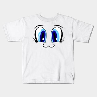 Large Anime Cartoon Eyes  - Face Mask Kids T-Shirt